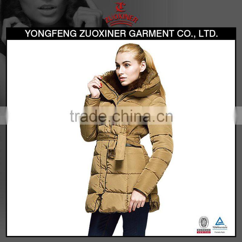 main new women padding polyester coat fur collar
