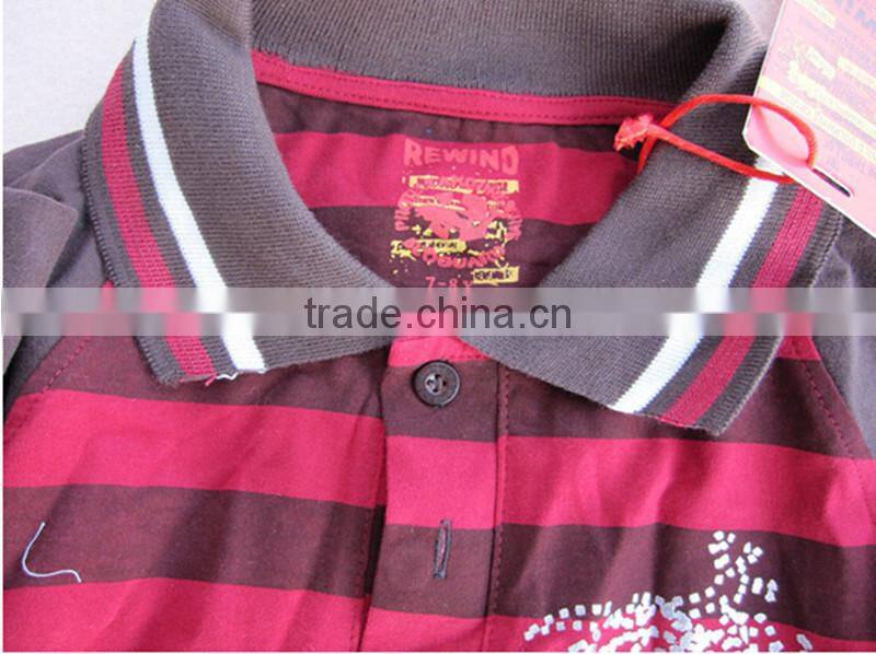 Boys Long Sleeves Stripe Polo Shirt/T-Shirt in Stock