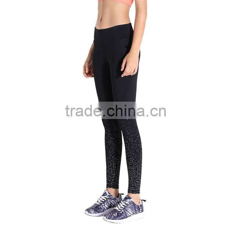 Wholesale Ladies Sports Pants Elastic Fitness GYM Leggings Luminous Reflex Yoga Pants