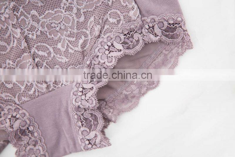 Factory Good Quality 95% Cotton 5% Spandex with Lace Custom Sexy Fancy Woman Underwear