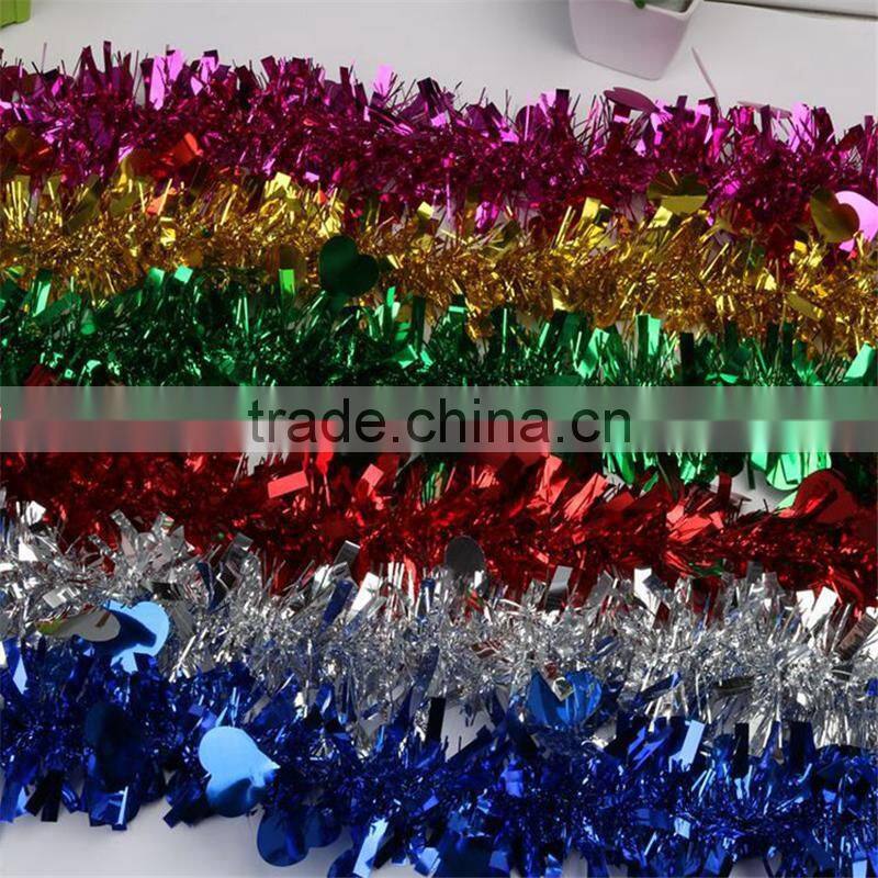 Good quality Christmas Tree Decorations Tinsel Garland colorful large indoor decoration wholesale