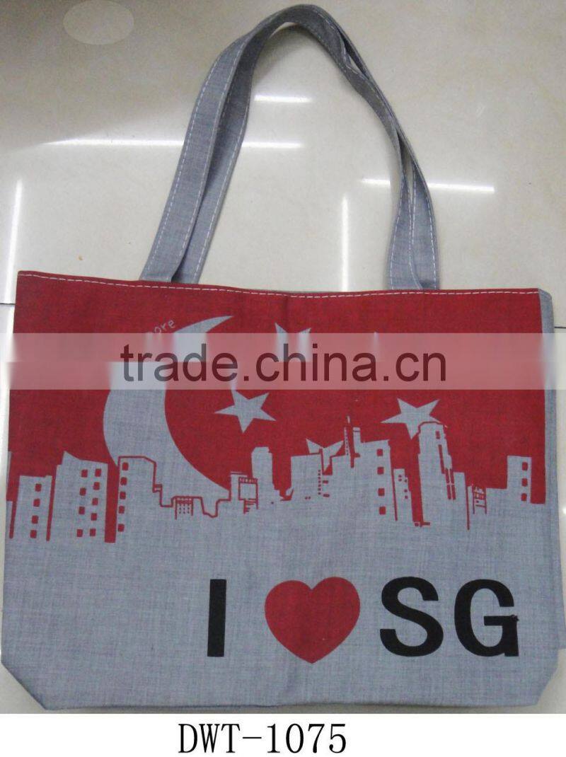 Fashion Lady popular cheap canvas cotton bag for Singapore