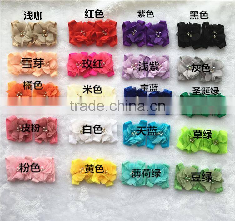 Wholesale foot flower chiffon accessories foot ornaments baby photography shooting props baby pearl foot flowers
