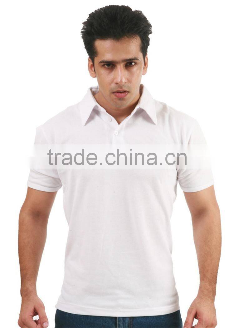 Fashion men's bulk white plain stand neck t-shirt shirt for men polo