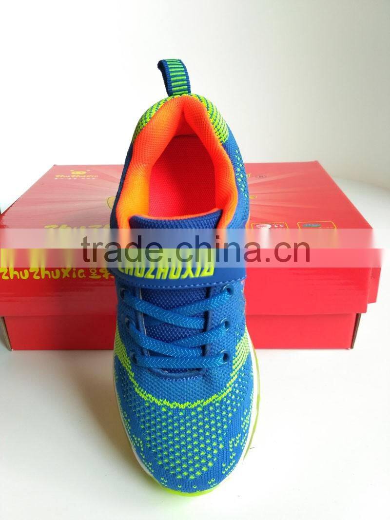 Designer kids shoes 2016 young boys air cushion sole sport shoes with low price