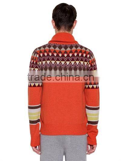 Wholesale Lastest Design Jacquard Pullover Jumpers Man Sweater