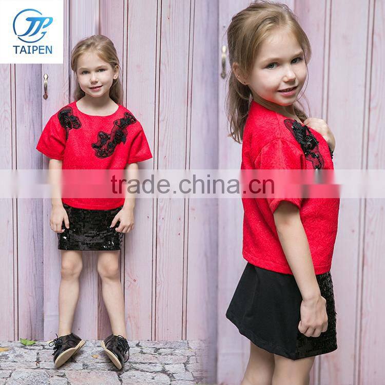 2017 Summer Stylish Girls Off-shoulder t Shirt Wholesale Children's Boutique Clothing