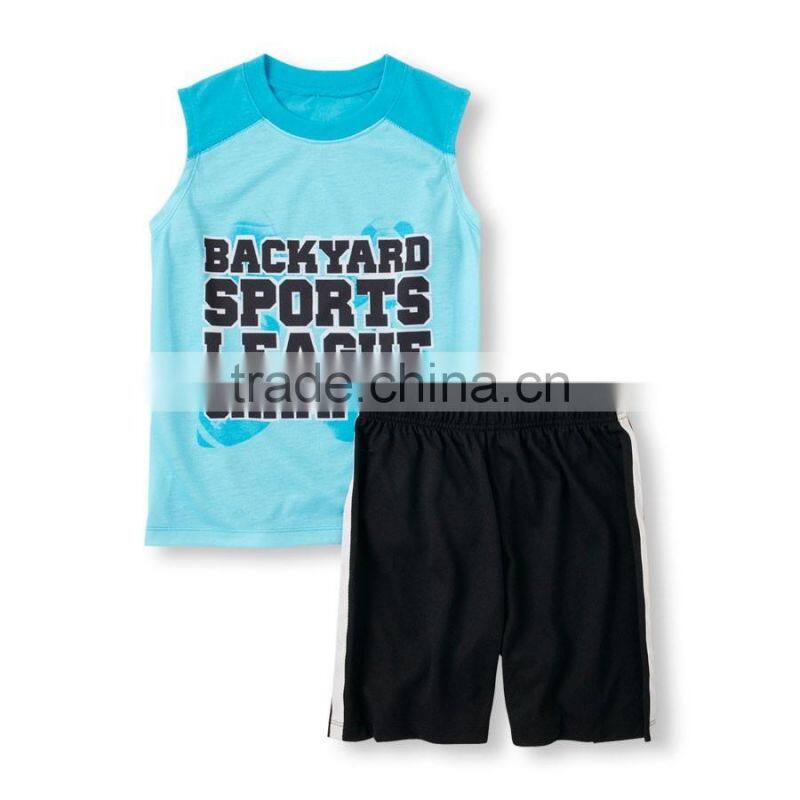 Boys sleeveless top and shorts pj set