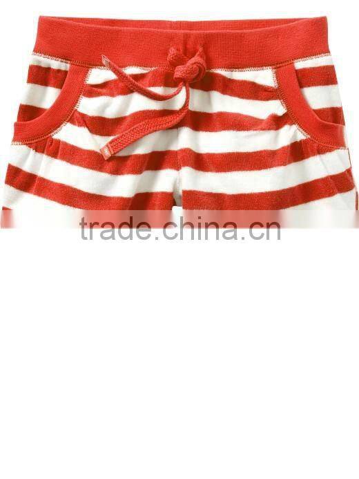 BOYS STRIPED SHORTS WITH CONTRAST TRIMS