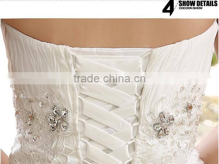 Wholesale price fishtail wedding dress with appliques designs