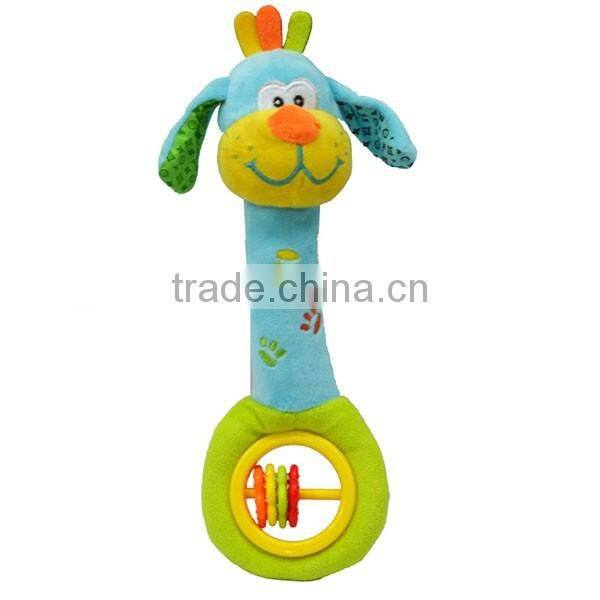 Lovely Squeaky Plush toy with abacus beads for formative education/enlighten education