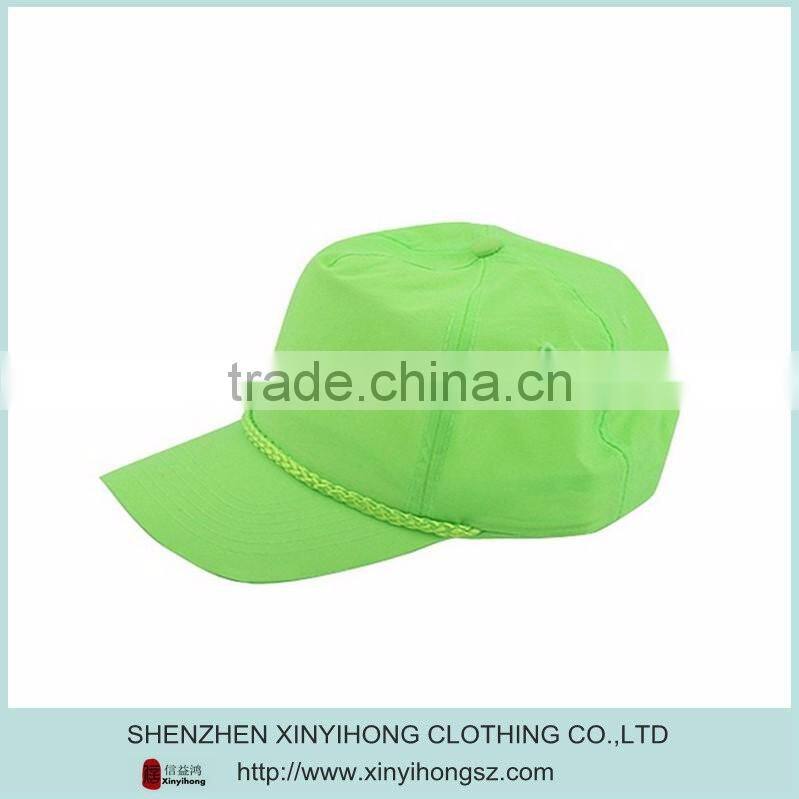 light green color 100% polyester breathable sports caps/ hats