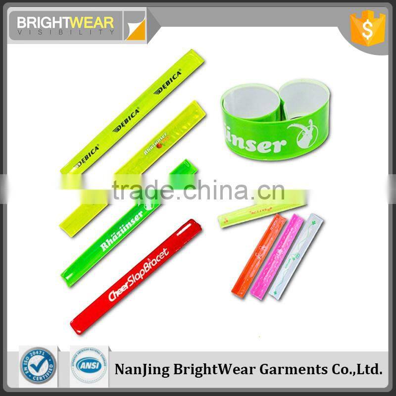 Promotional reflective slap bracelet custom pvc slap band