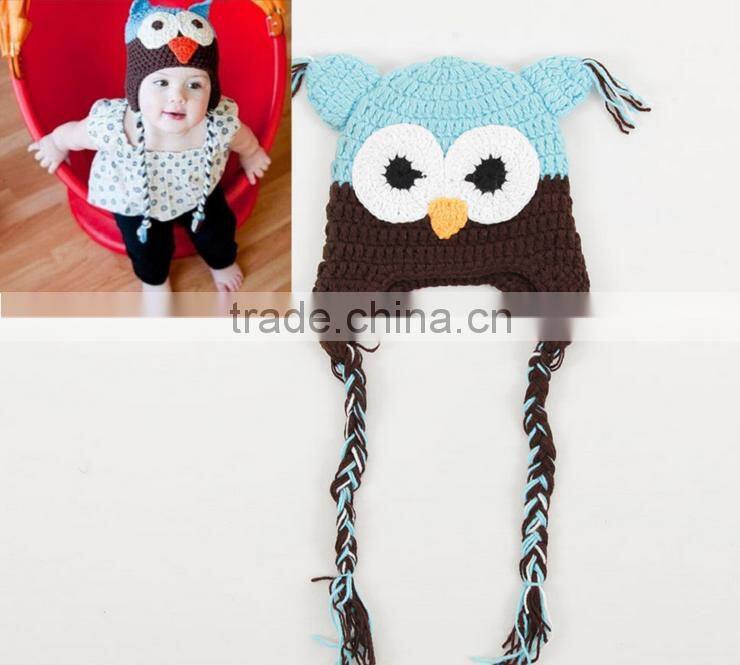 Crochet baby hat Infant Cute Hot sale Custom High quality new fashion crochet owl beanie hat Toddler crochet hat for sale