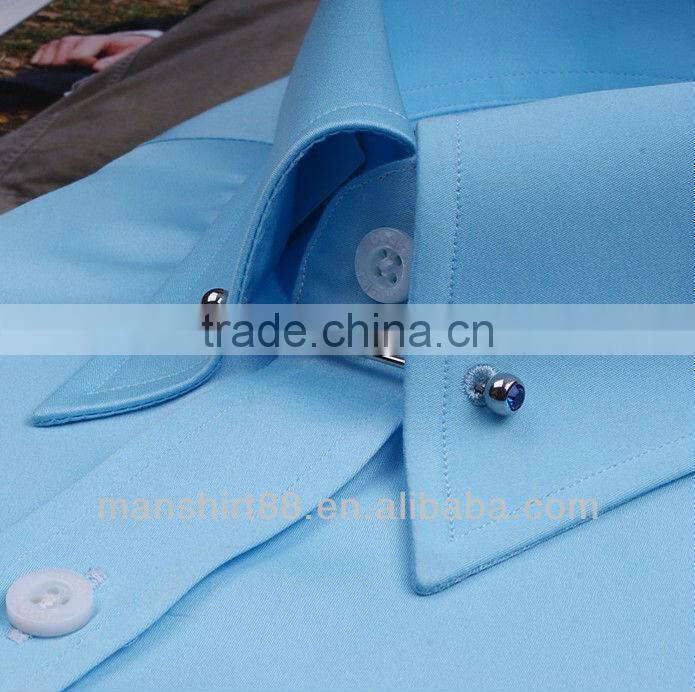 2017 Light blue French cuff men dress or tuxedo shirt