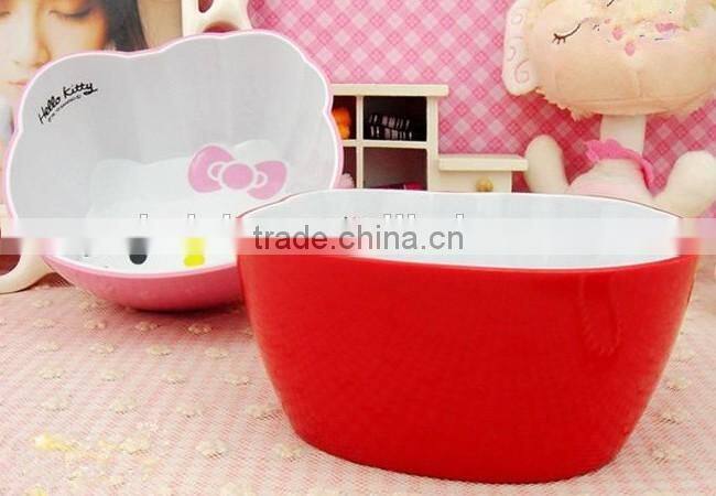 Children Hello Kitty Sharped Rice Bowl Melamine Rice Bowl Microwave Safe Rice Bowl