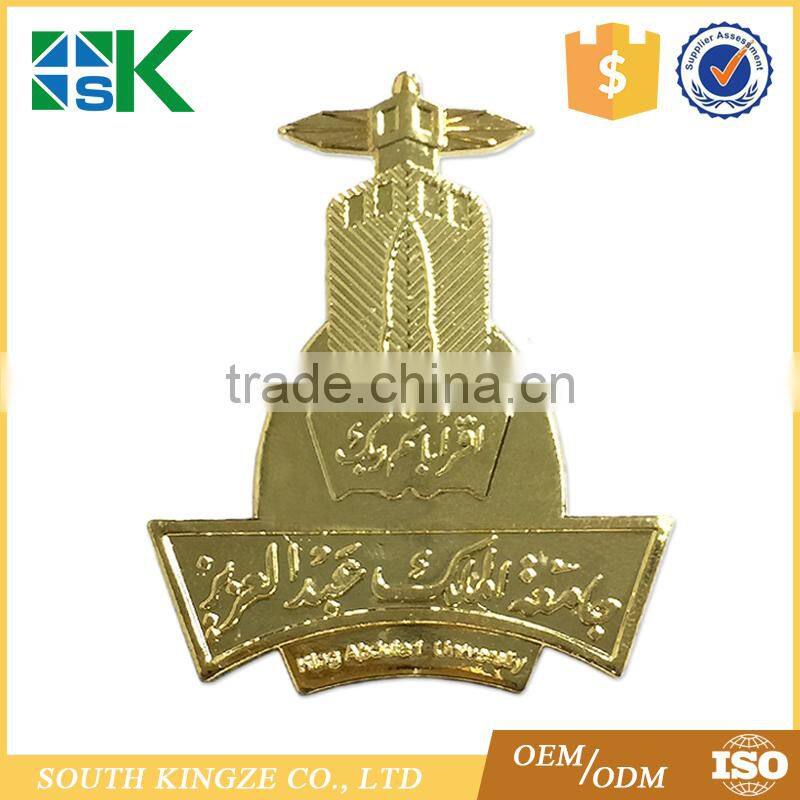 Personal Own Idea Design Gold Color Irregular Shape School Badge Pin