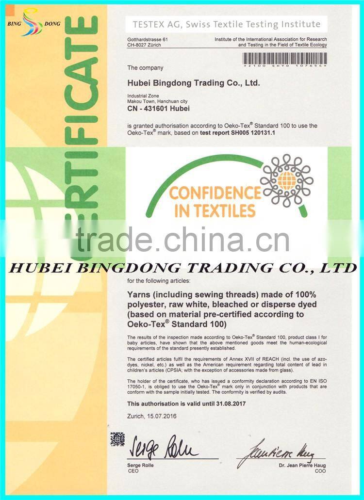 TFO 100% Super Quality spun polyester yarn 20/1