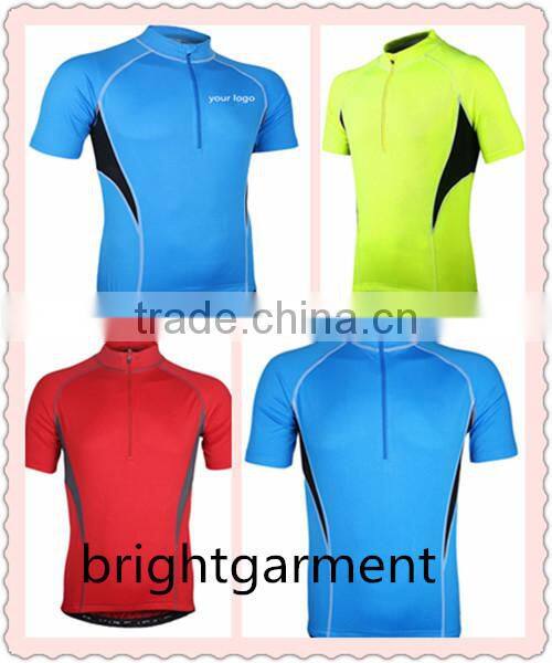 100% polyester cycling short sleeve shorts downhill jersey half-zipper cycling shorts