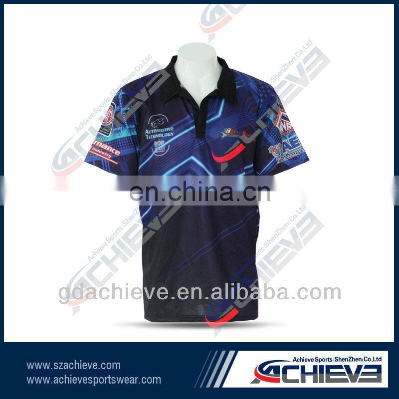 Custom sublimation black polo shirt design maker