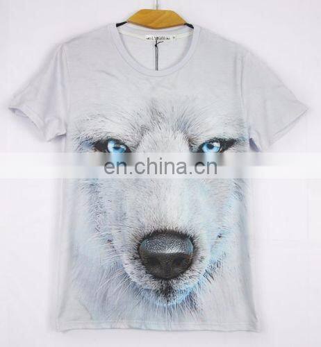 Mens Summer Clothing 3D Animal Print Round Top T-Shirt Graphic Casual Tee Blouse