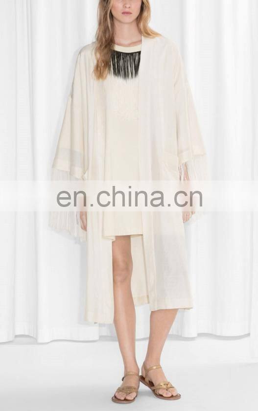 Hot Sale Fringe Silk Robes Kimono For Women