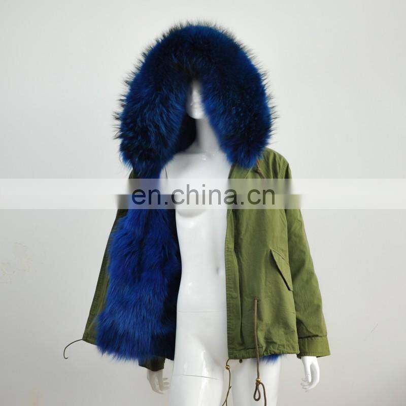 New Women Winter Coat Cheap Fox Fur Lining Long Jacket Real Raccoon Fur Hooded Winter Parka Coat