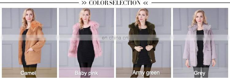 Korean style new arrival grey 100% cashmere wool coat