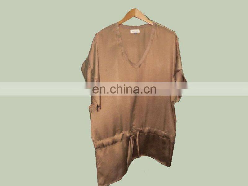 Satin Sexy Fashionable Dress Indian Short Kaftan Kimono sleeves Maxi Dress from India