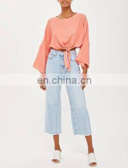 2017 Fashion Women Stripe Roll Back Crop Tops Wholesale