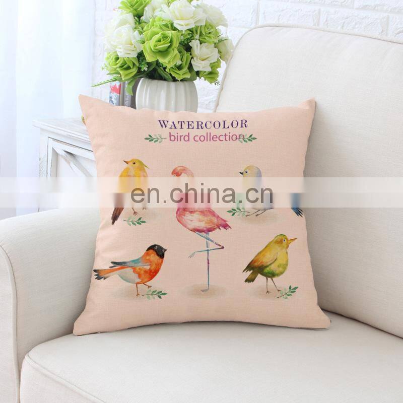 i@home Flamingo cartoon printing lumbar back pillow cushion cover for sofa