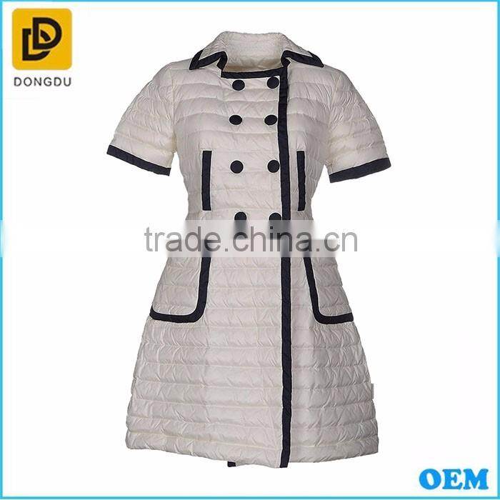 Hot sale short sleeve white italy down jacket with buttons