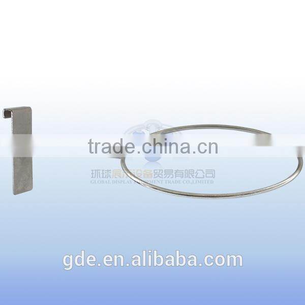 Metal display rack for grid panel