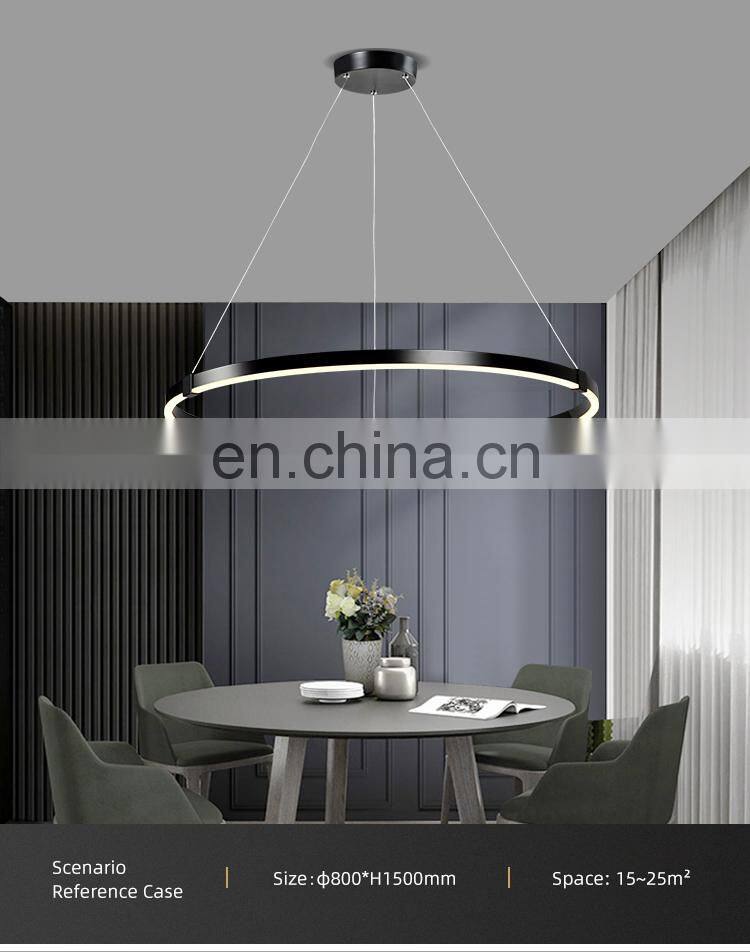 HUAYI New Arrival Living Room Indoor Decoration Hanging Circular LED Modern Pendant Light