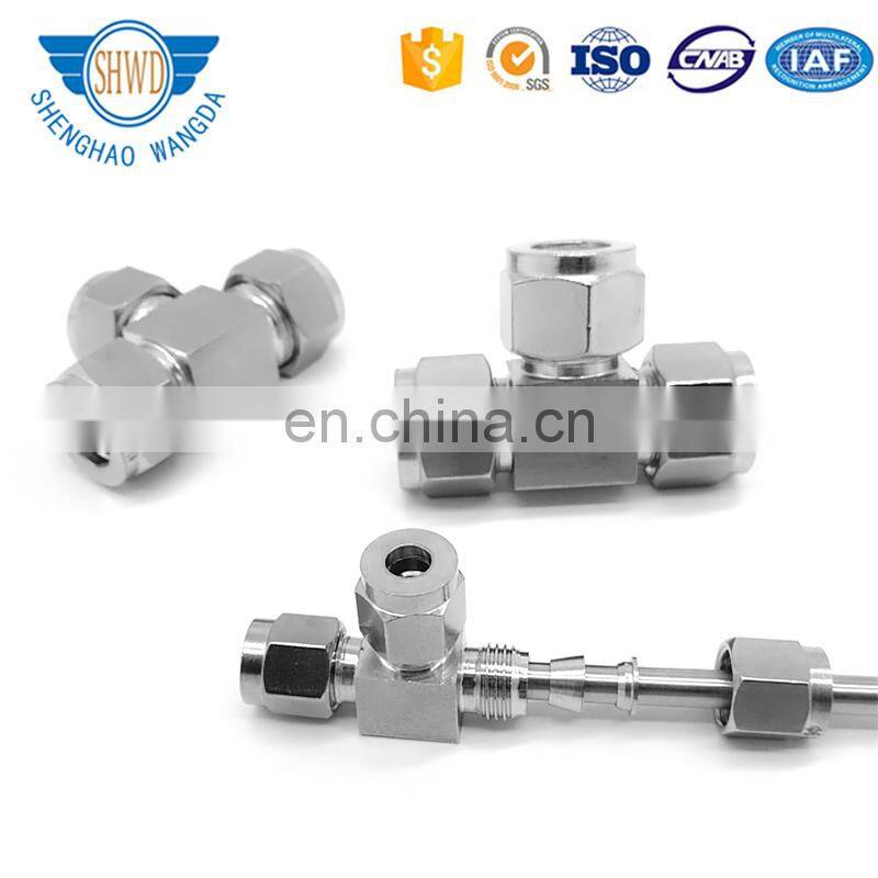 OD 3/8 Stainless Steel Tube fitting 304/ 316 Equal Union Tee 3 way tube connector