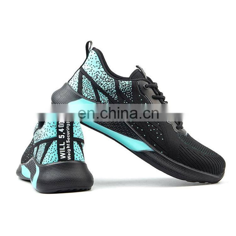 Breathable light weight comfort flying woven zapatos de seguridad de trabajo sneaker shoe safety