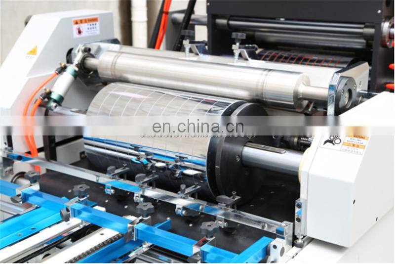 UTM800A CE approval certificate Automatic toy paper display box window patching gluing Machine with corner V cut and creasing