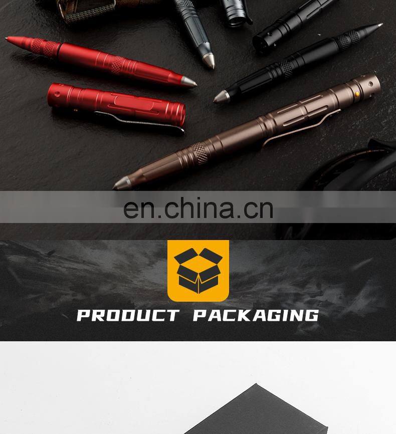 High quality outdoor multi-functional defensive equipment defensive equipment tactical pen with lamp tools