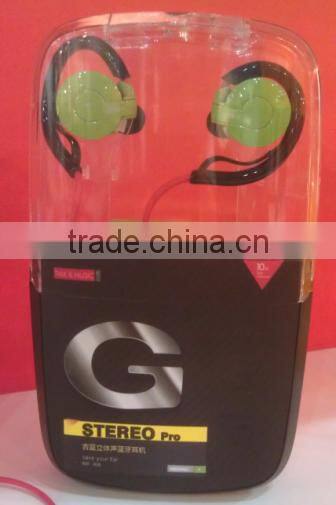 2015 hot selling wireless sport stereo bluetooth headsets with mic for call and music