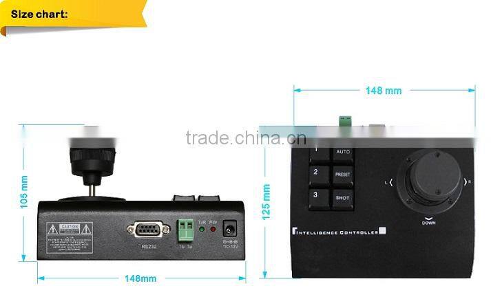 Intelligent 3D Mini Joystick keyboard controller for security PTZ camera with RS485 and RS322 Control