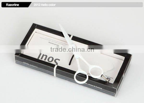 R8 WHITE/ Teflon coating/ Stainless steel/ Beauty supply/ Hairdressing scissor