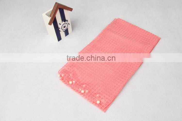 Wholesale Autumn Winter Latest Fashion Cute Lovely Pearl Beads Gauze Lace Girl Scarf