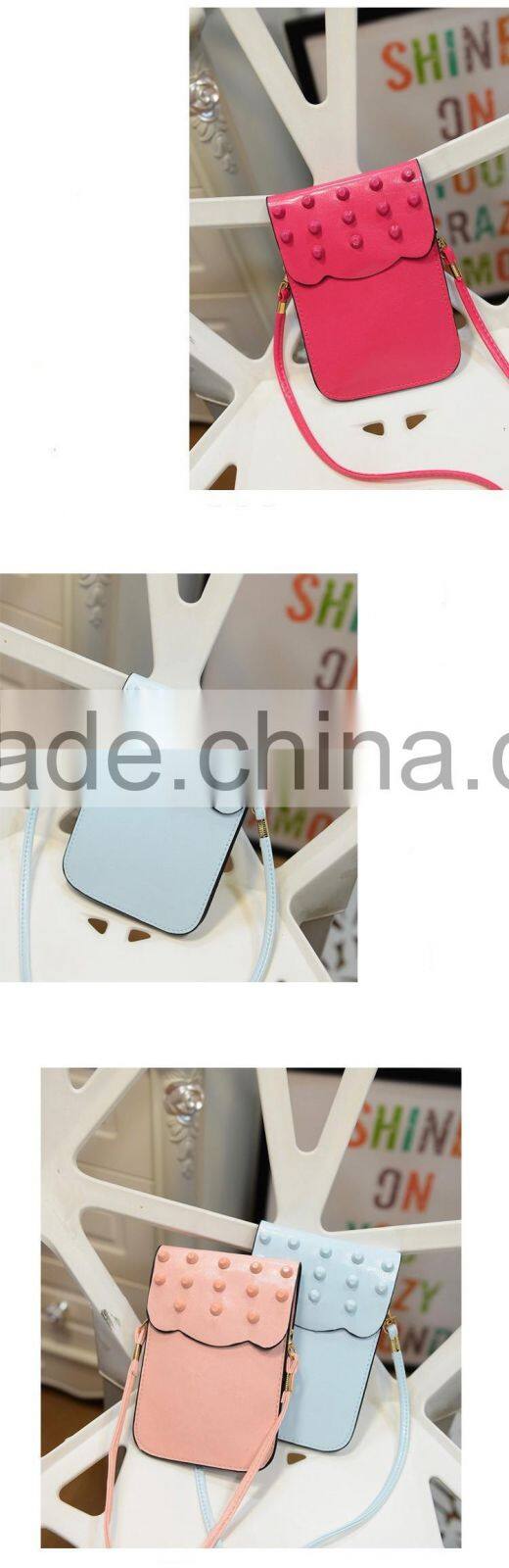 Wholesale lady pu wallet mobile phone bag shoulder bag for cell phone