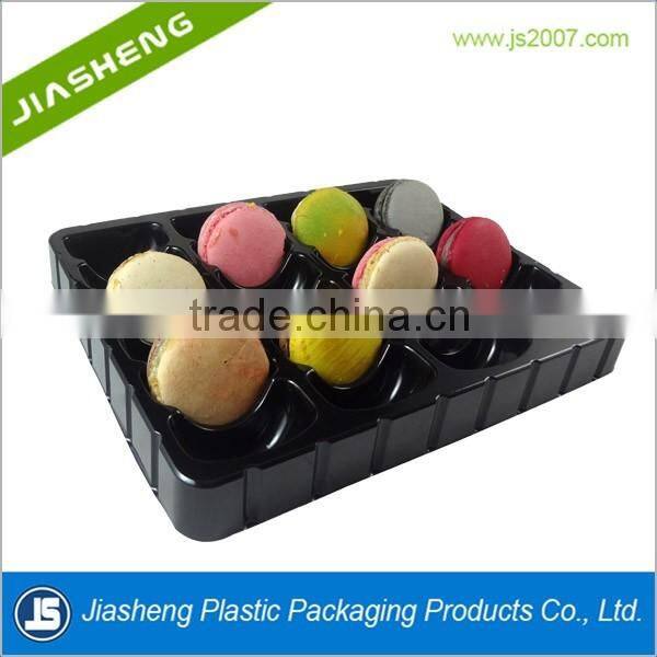 2016 new style hot selling Food grade 24 pcs blister macarons packaging box,cake clamshell,plastic macaron tray
