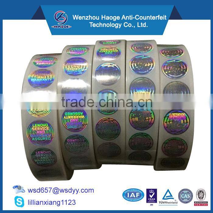 High sercurity anti-counterfeit laser label hologram,custom laser label