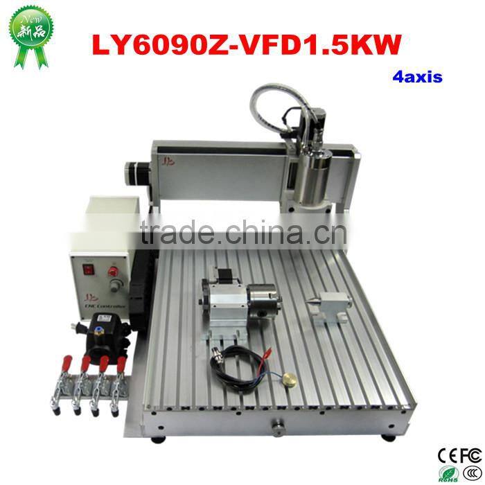 China hot-sale rotary axies 6090 4 axis cnc router with 1.5kw spindle for assembled & tested well