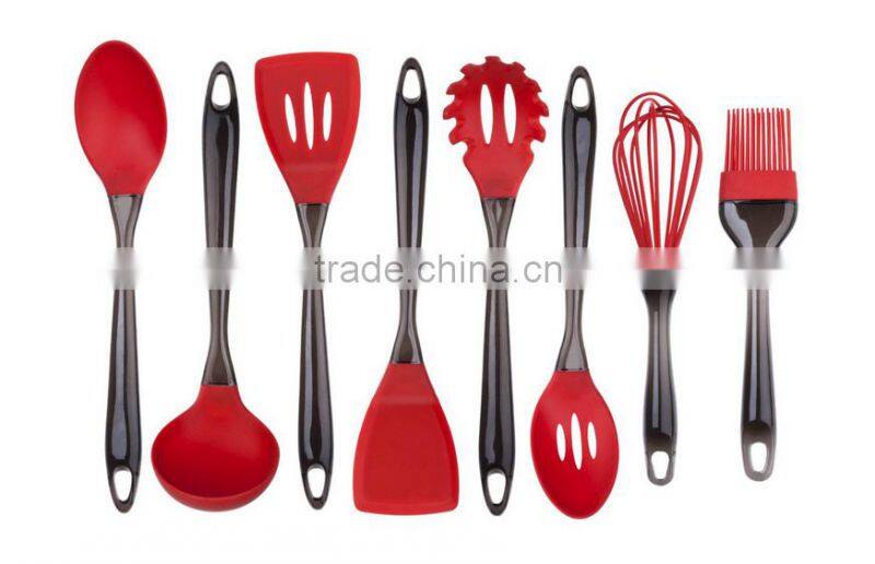 8 pcs best selling food grade FDA and LFGB colorful silicone utensils kitchen products set