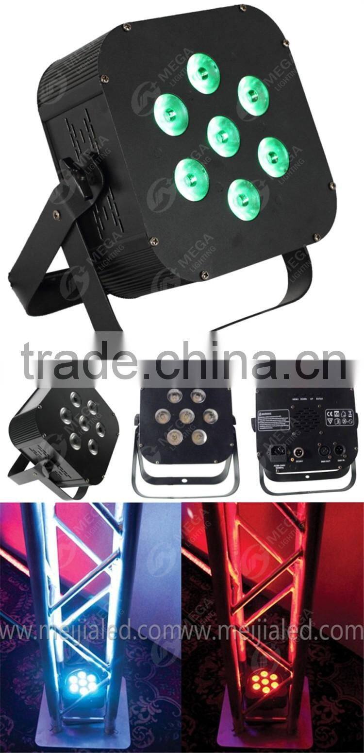 Cheap price 7pcs 3watt rgb led flat par light disco stage light