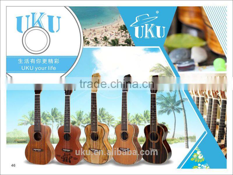China wholesale special two holes soundhole tenor acacia wood ukulele classical headstock