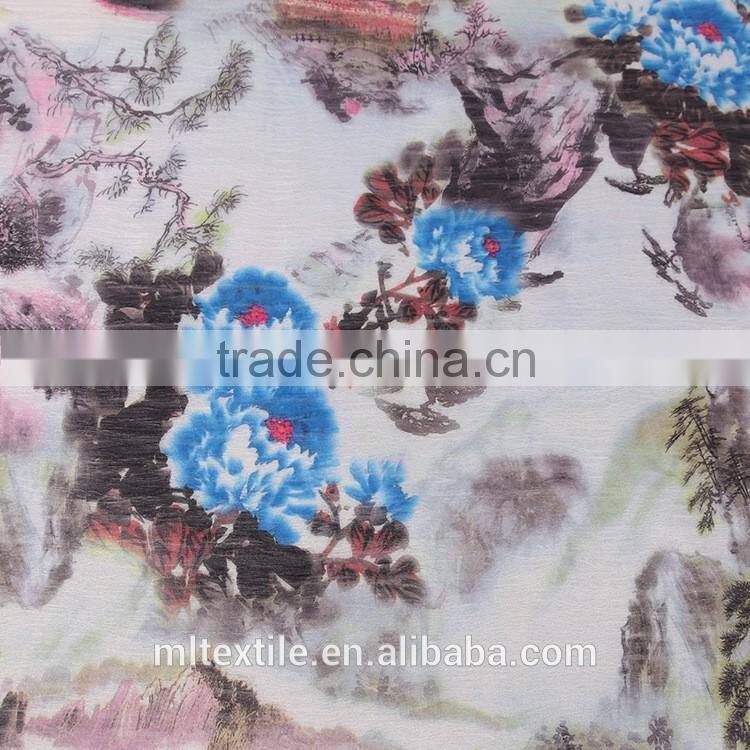 High Quality 100% Polyester Snowflake Printed Organza Fabric For curtain fabric